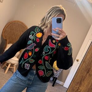 Vintage Orvis Black Knit Cardigan - Women’s Medium